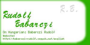 rudolf babarczi business card